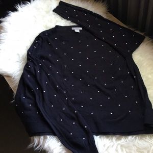 H&M black lightweight polka dot sweater
